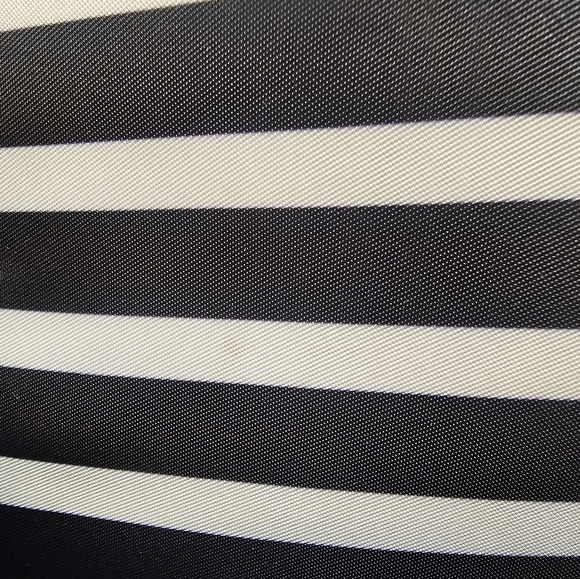 Kate Spade Black White Striped Nylon Leather Trim Crossbody Purse - Picture 16 of 16